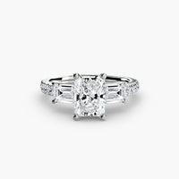 Thumbnail for Three-Stone Ring with Pavé Band 4