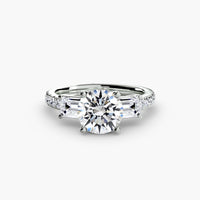 Thumbnail for Three-Stone Ring with Pavé Band 4