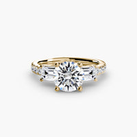 Thumbnail for Three-Stone Ring with Pavé Band 4