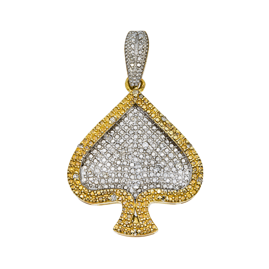 10k Yellow Gold Diamond Spade Pendant 0.10 Ctw