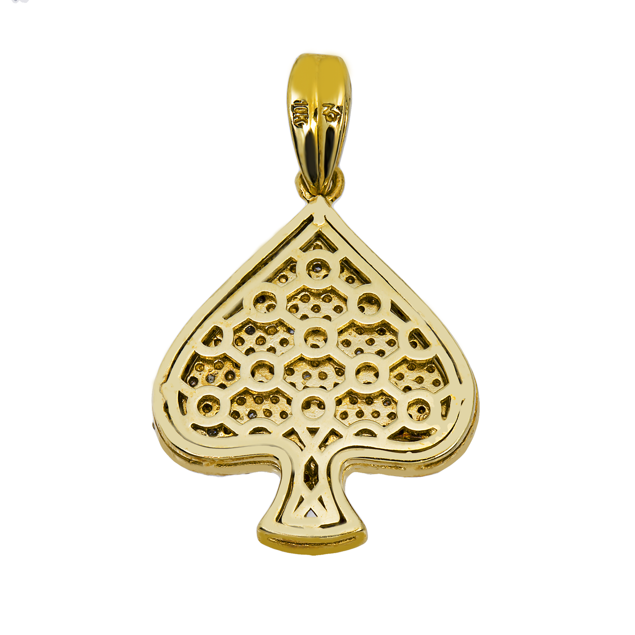 10k Yellow Gold Diamond Spade Pendant 0.10 Ctw