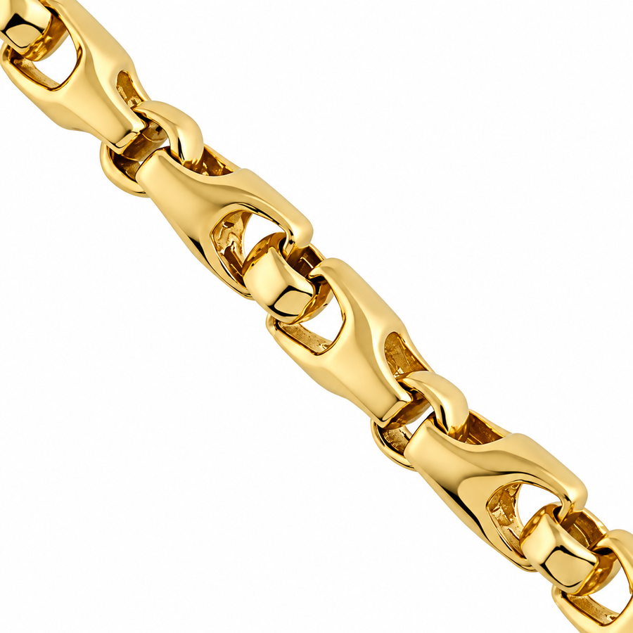 14k Yellow Gold Mens Bullet Link Chain 5 mm