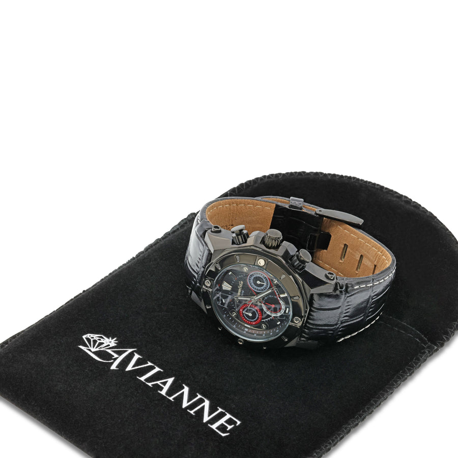 Avianne&Co Octavian Collection Men's PVD Plated Steel Watch