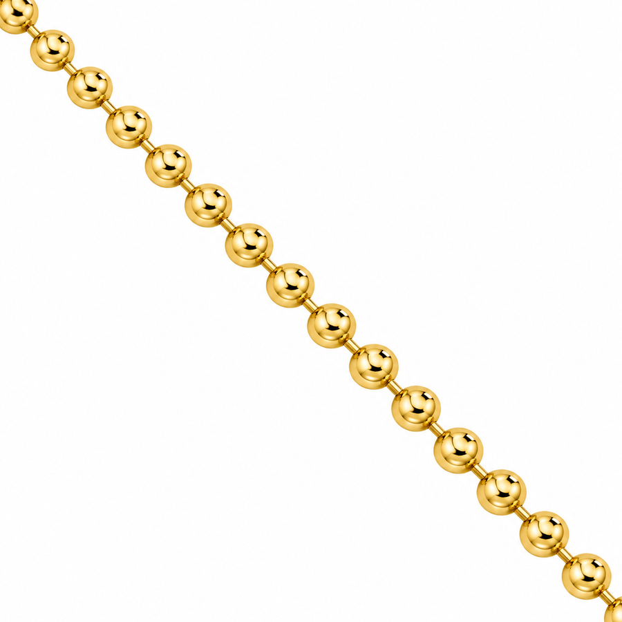 10k Yellow Gold Ball Chain in 4 mm