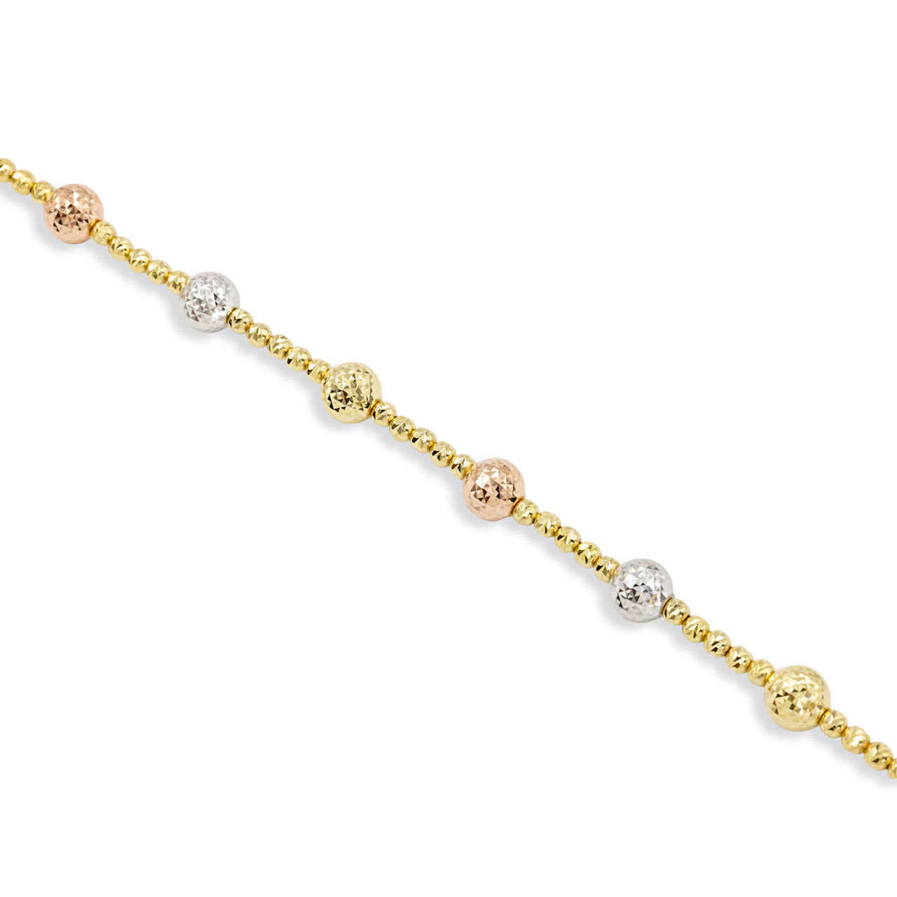 14k Tri Gold Beaded Chain