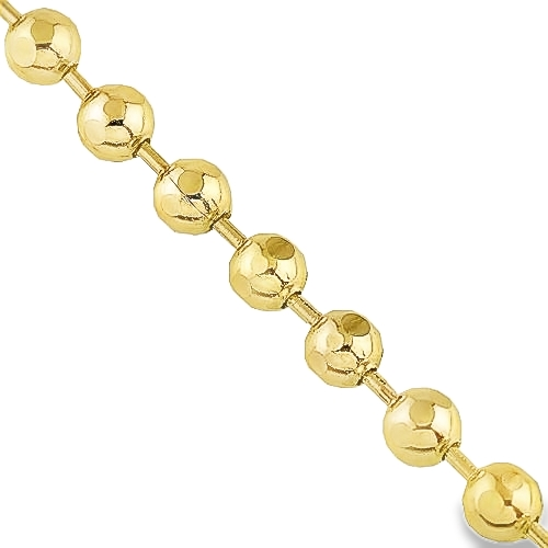 14k Yellow Gold Ball Bead Chain 5 mm