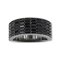Thumbnail for 10k Black Rhodium Plated Black Baguette Diamond Ring 3.80 ctw