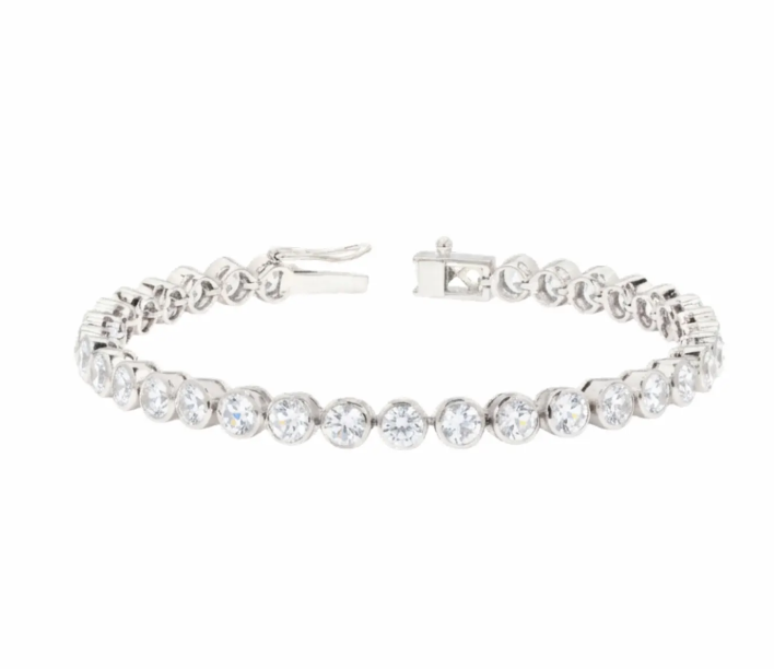 Default Sterling Silver Bezel Moissanite 4mm Tennis Bracelet 8.3 Ctw