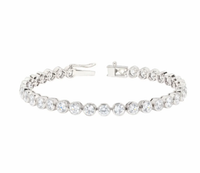 Thumbnail for Default Sterling Silver Bezel Moissanite 4mm Tennis Bracelet 8.3 Ctw