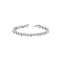 Thumbnail for Default Sterling Silver Bezel Moonstone 4mm Tennis Bracelet 8.0 Ctw