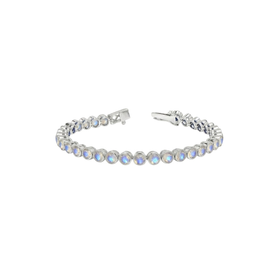 Default Sterling Silver Bezel Moonstone 4mm Tennis Bracelet 8.0 Ctw