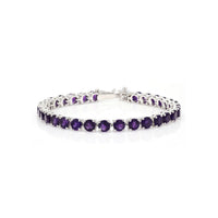 Thumbnail for Default Sterling Silver Prong Amethyst 5mm Tennis Bracelet 14.4 Ctw