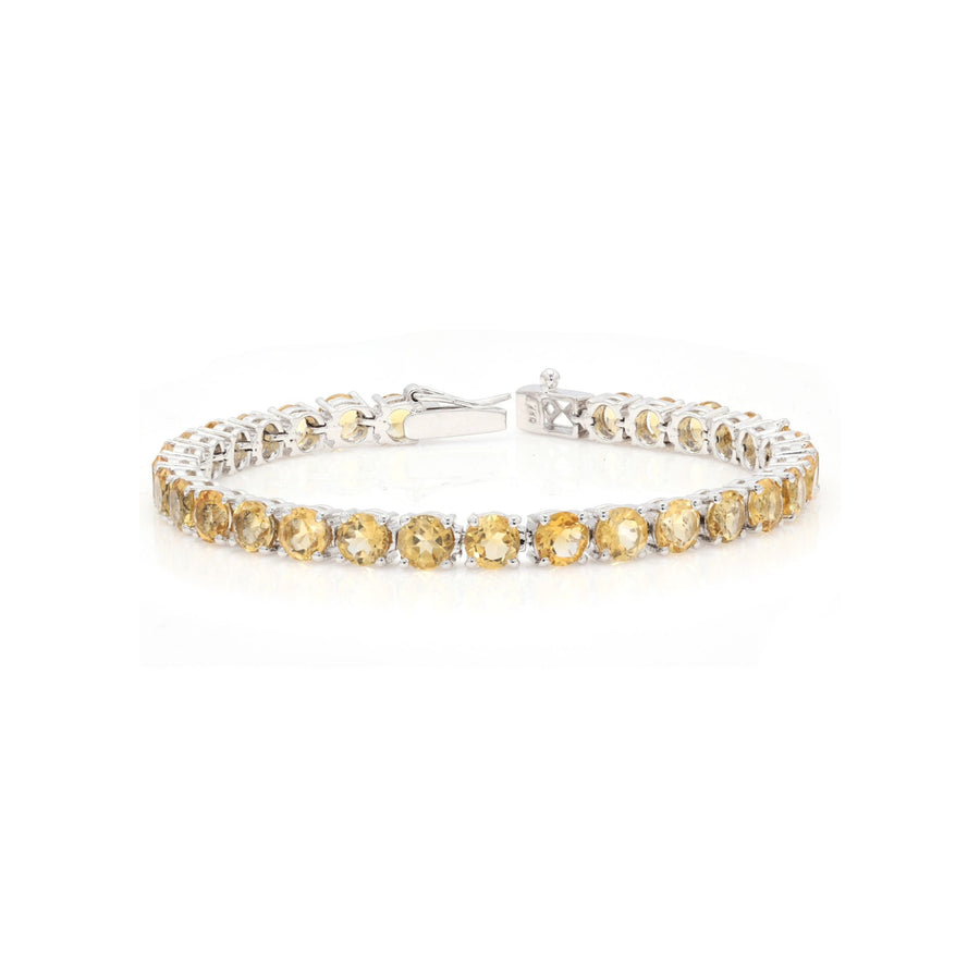 Default Sterling Silver Prong Citrine 5mm Tennis Bracelet 14.6 Ctw