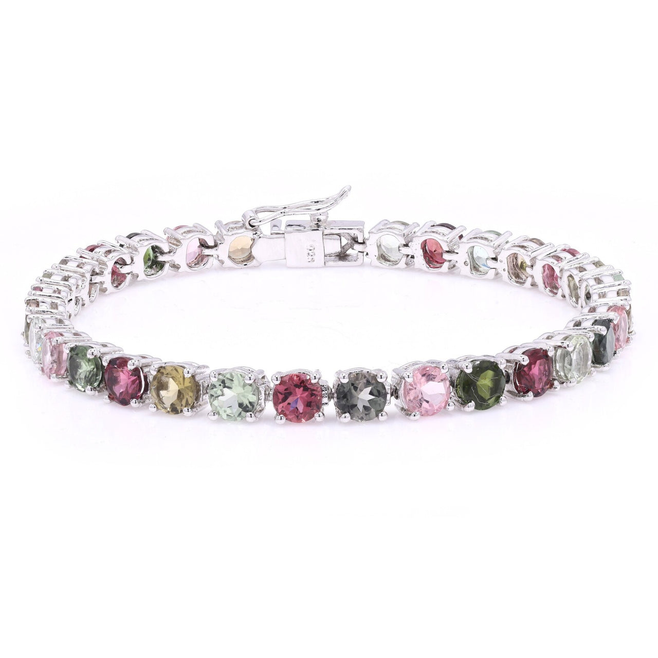 Default Sterling Silver Prong Tourmaline 5mm Tennis Bracelet