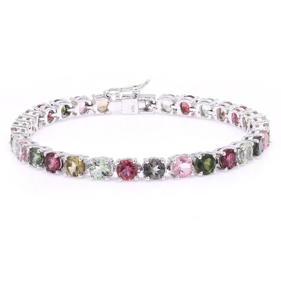 Default Sterling Silver Prong Tourmaline 5mm Tennis Bracelet