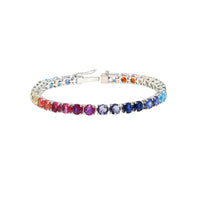 Thumbnail for Default Sterling Silver Rainbow CZ 5mm Tennis Bracelet