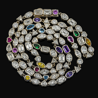 Thumbnail for 14K Gold Multi Shape Diamond Chain – Custom Mixed Cut Design CH0117-22