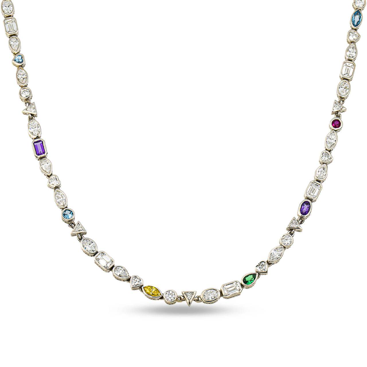 14K Gold Multi Shape Diamond Chain – Custom Mixed Cut Design CH0117-22