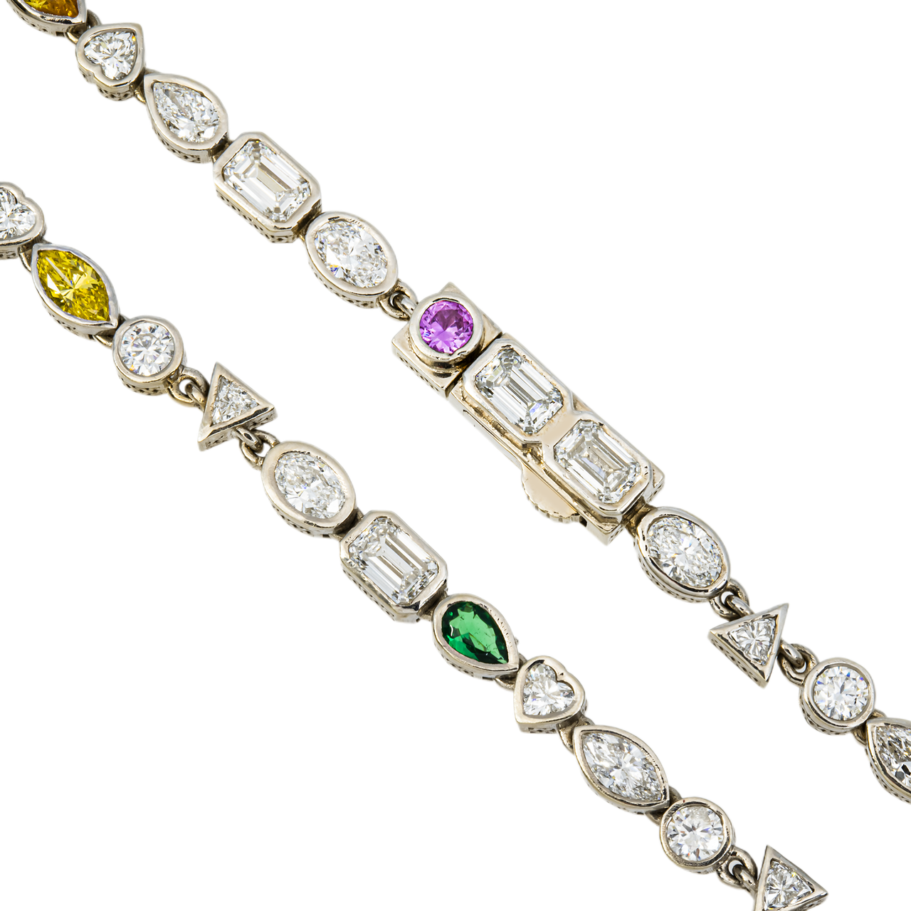 14K Gold Multi Shape Diamond Chain – Custom Mixed Cut Design CH0117-22