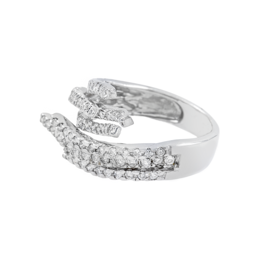 14k Offset Multi Row Diamond Ring 1.1 Ctw