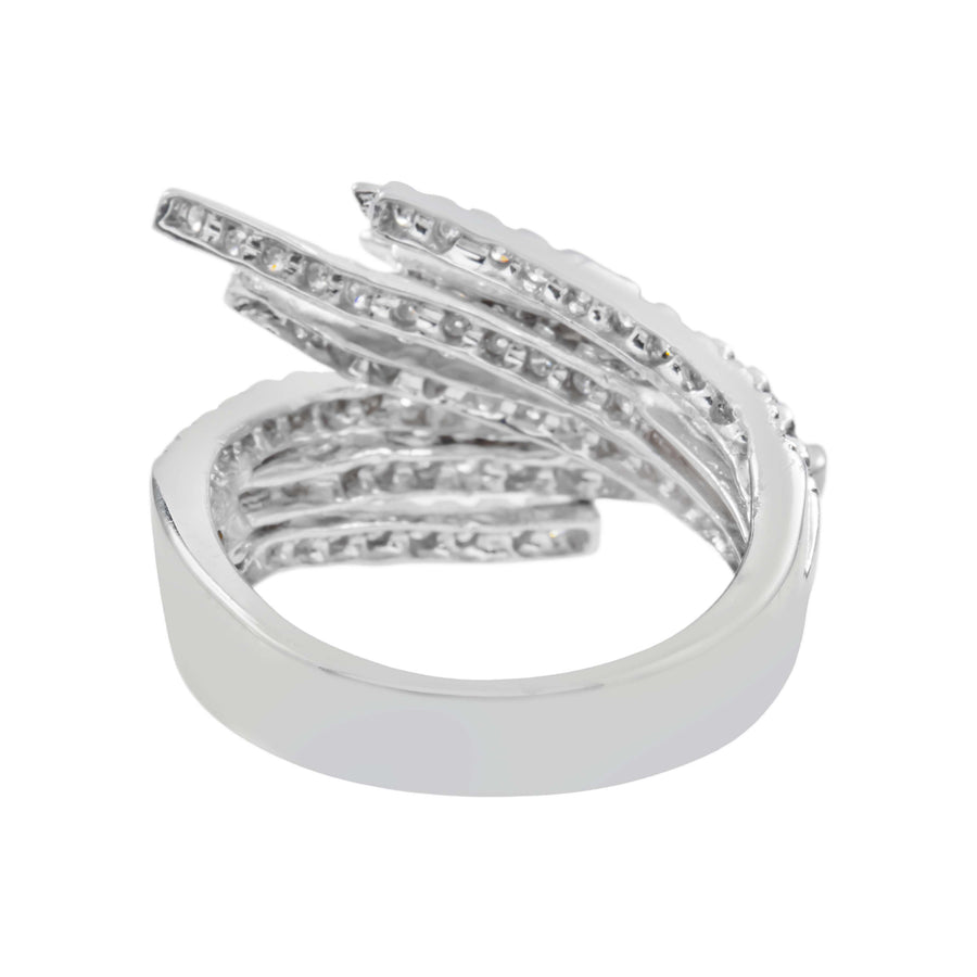 14k Offset Multi Row Diamond Ring 1.1 Ctw