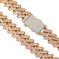 Thumbnail for 14K Rose Gold Full Pavé Diamond Cuban Link Chain 18.5mm 44.84 CTW
