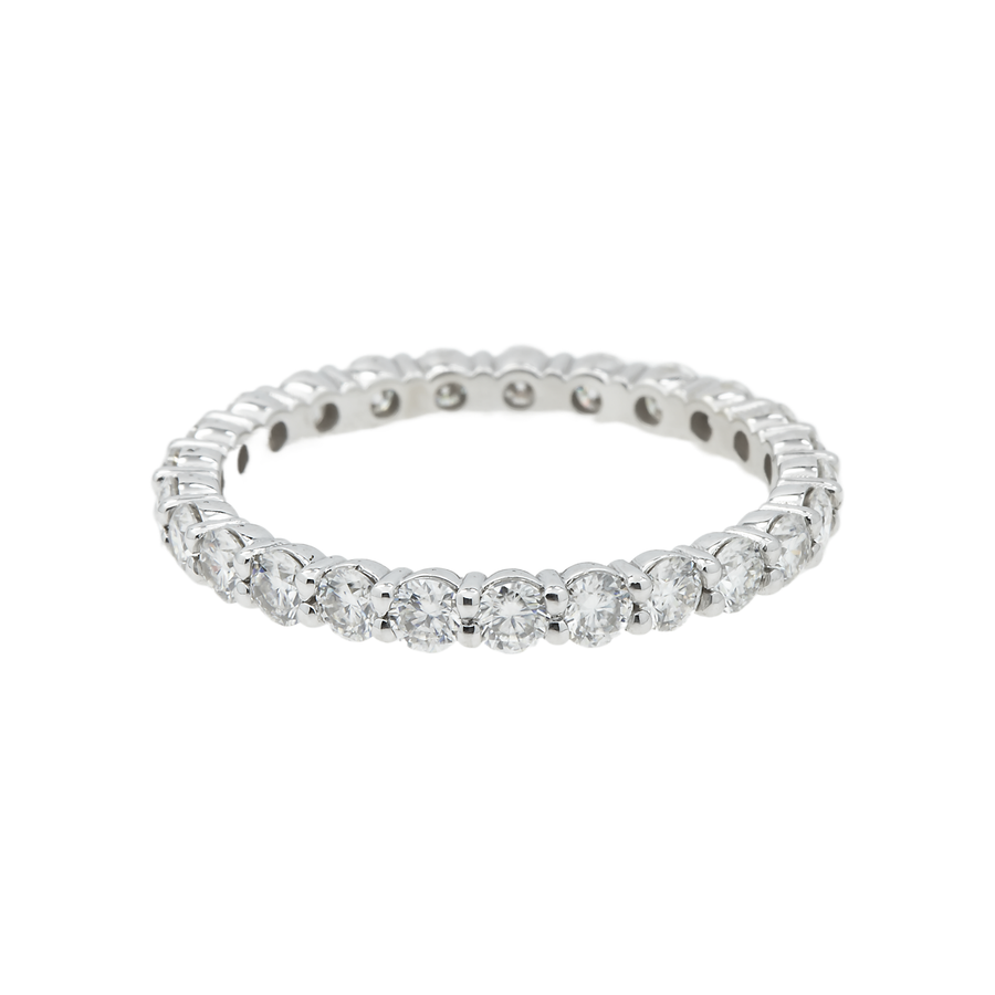 14k White Gold Classic Lab Diamond Wedding Ring Band 1.07 Ctw