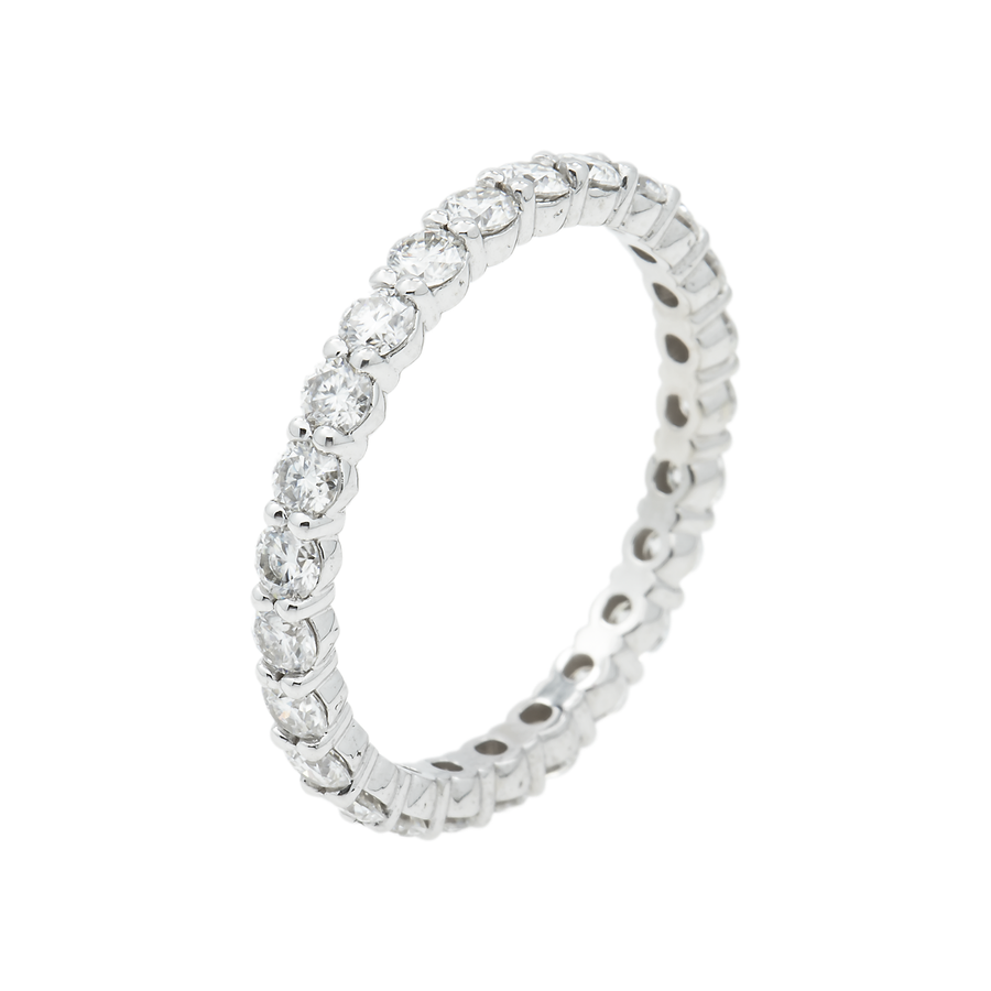 14k White Gold Classic Lab Diamond Wedding Ring Band 1.07 Ctw