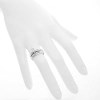 Thumbnail for 14K White Gold Marquise Lab Diamond Channel Set Bridal Ring Set 0.86 Ctw