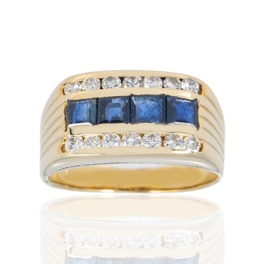 Diamond Chanel Saphire Ring .8 ctw