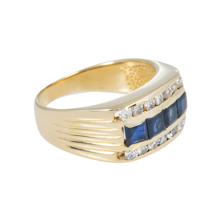 Diamond Chanel Saphire Ring .8 ctw