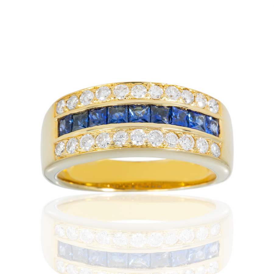 Diamond Channel Saphire .75ctw