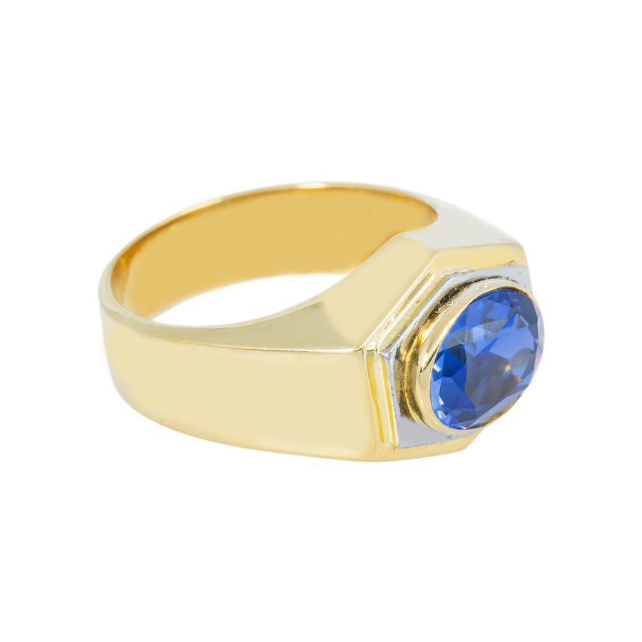 Hexagon Oval Saphaire Ring 2CTW