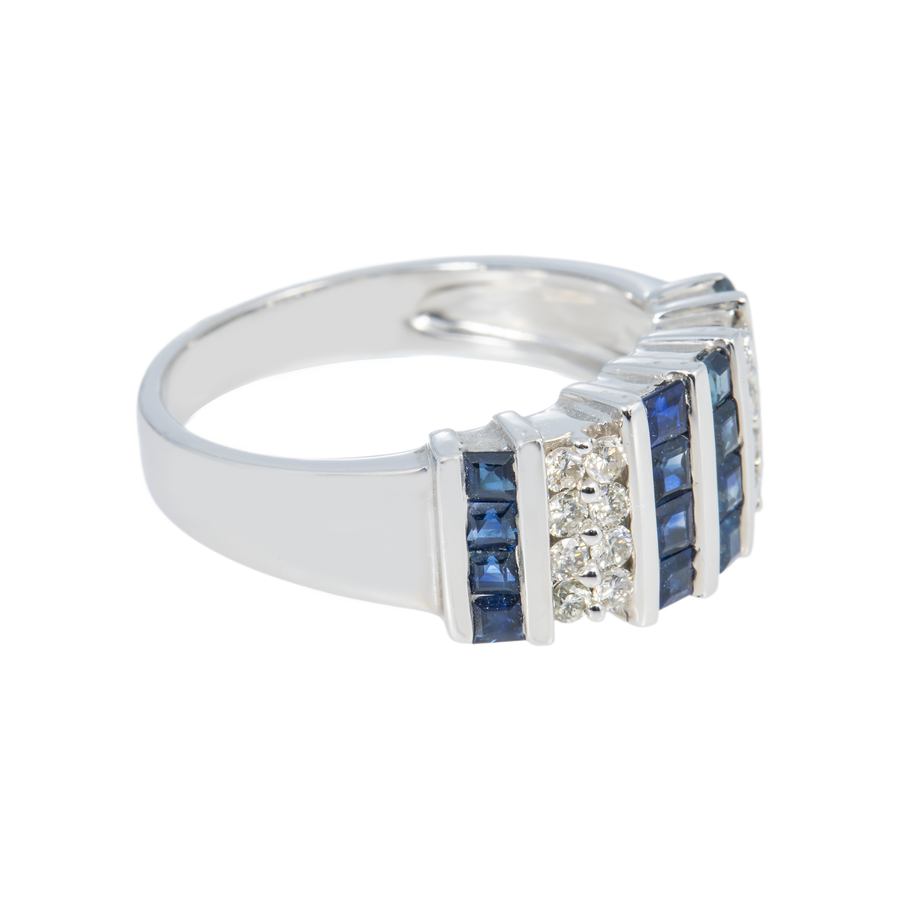 Princess Saphire & Diamond Ring 1.5ctw