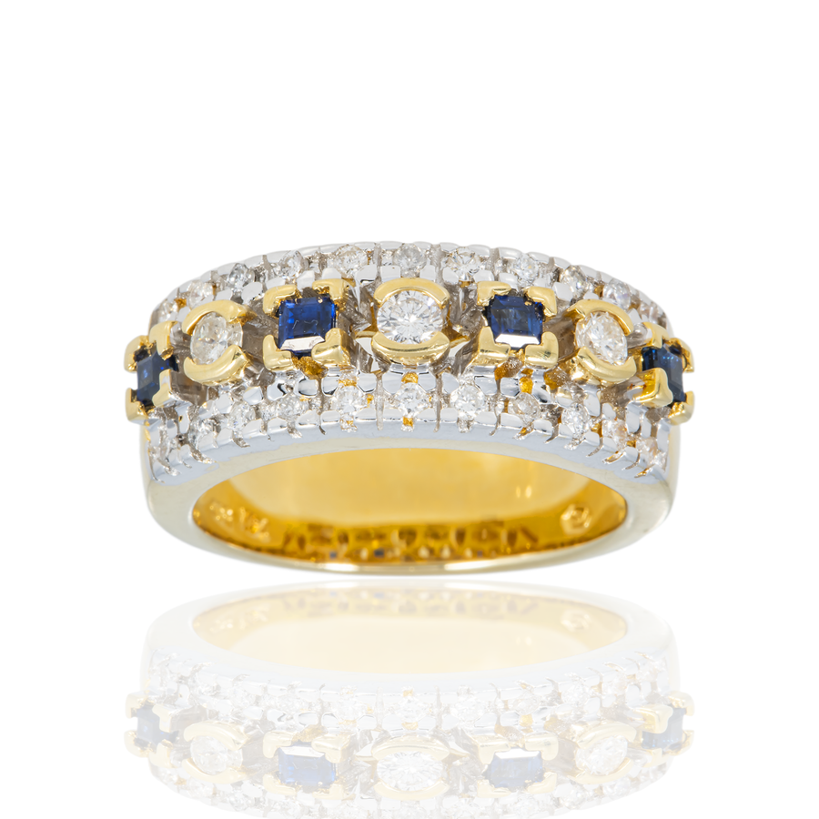 Regal Diamond and Saphire Ring