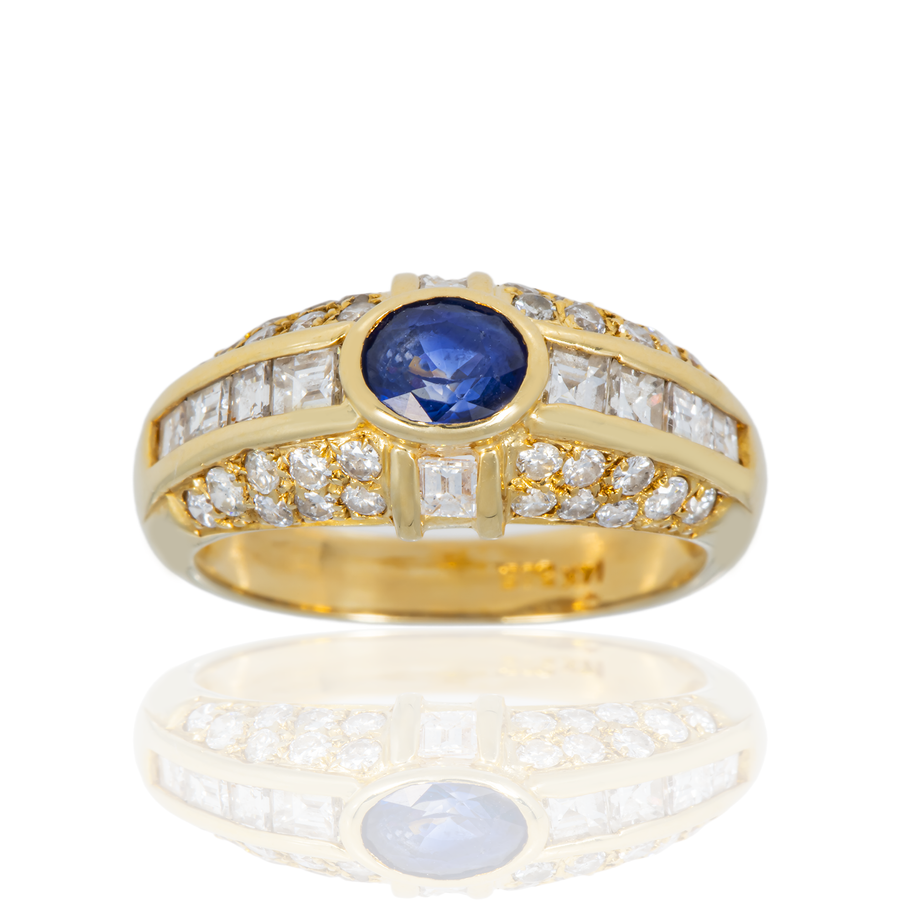 Victorian Diamond & Saphire Ring 1.5ct