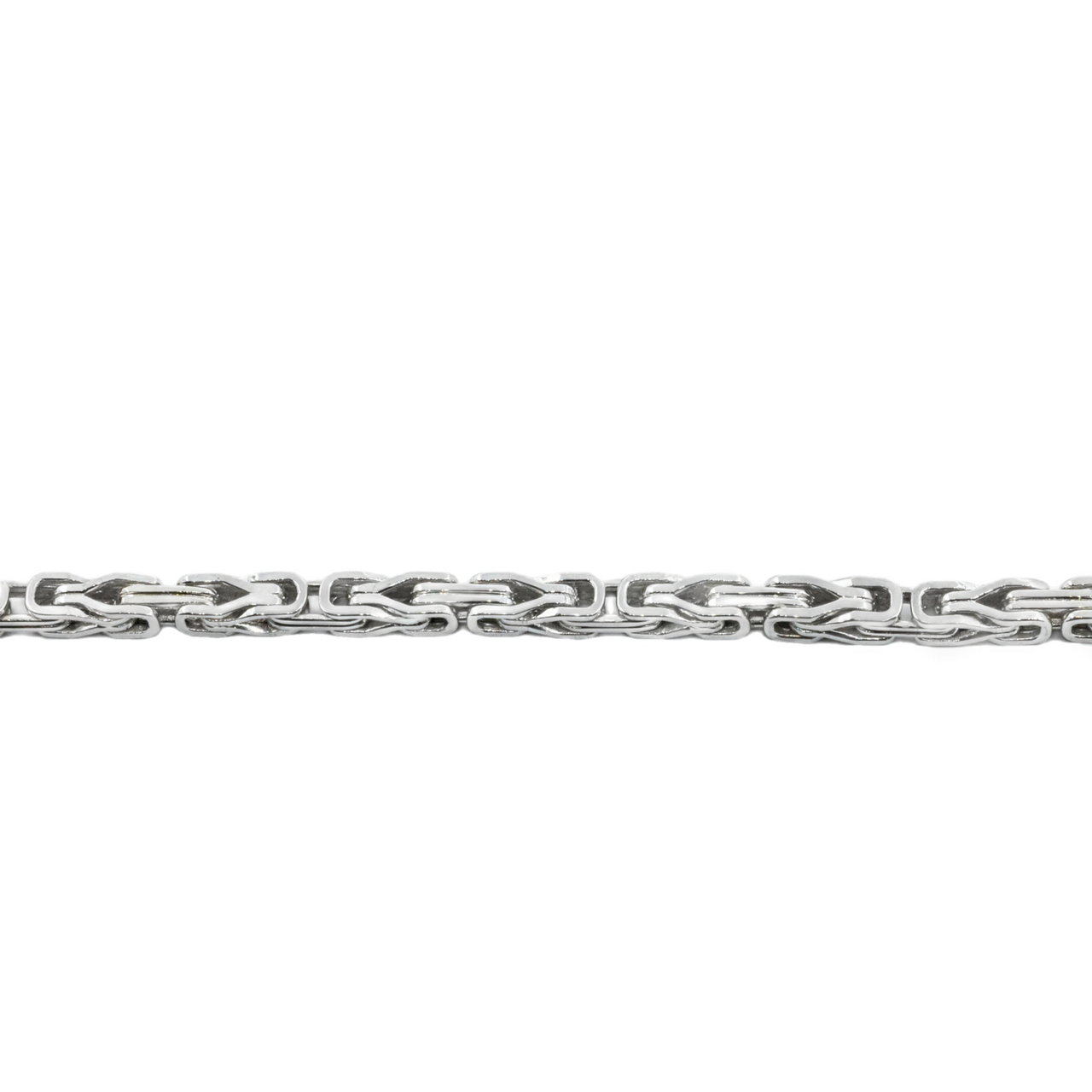 14K White Gold Byzantine Link Chain 4 mm