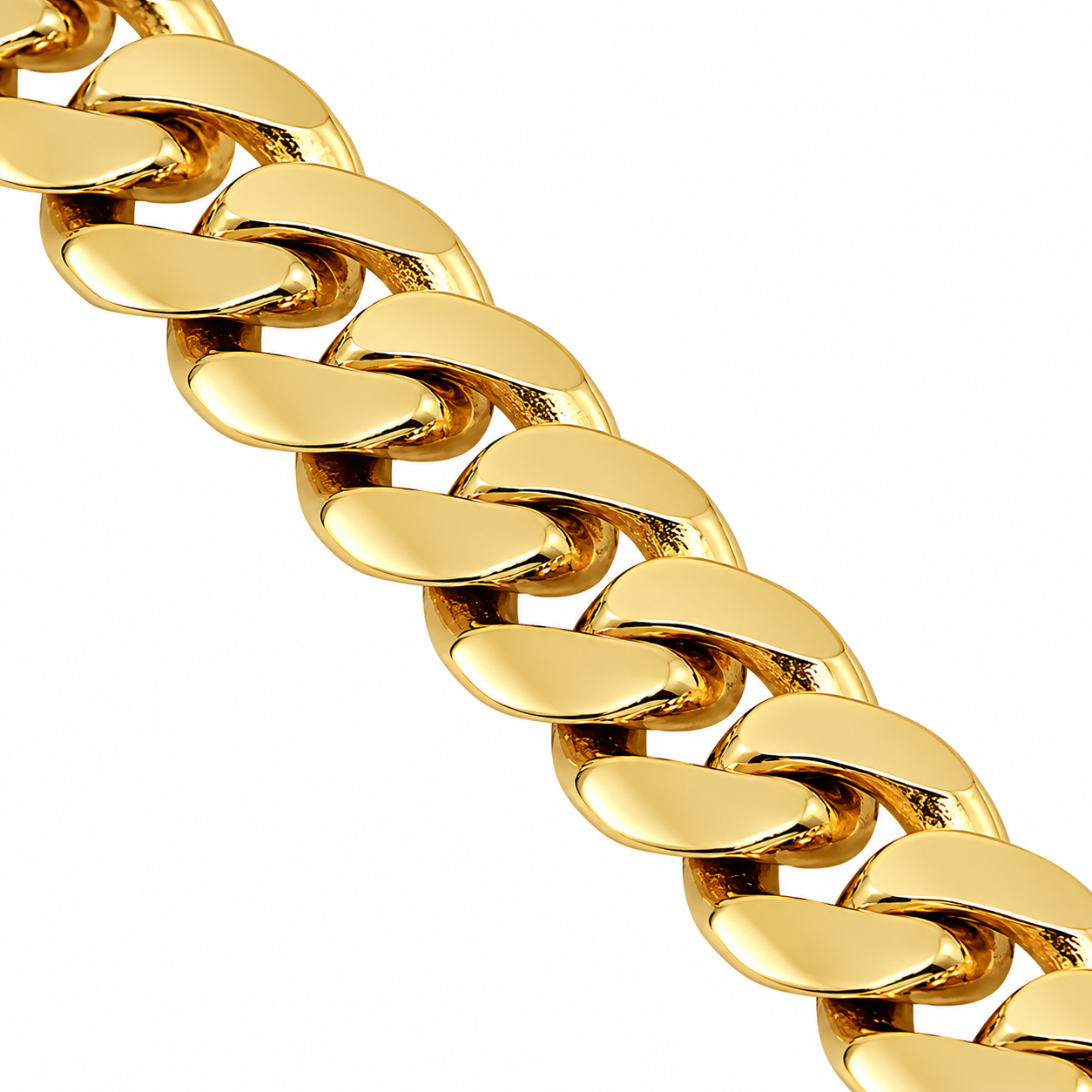 10k Yellow Gold Solid Mens Cuban Link Chain 12 mm