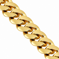 Thumbnail for 10k Yellow Gold Solid Mens Cuban Link Chain 12 mm