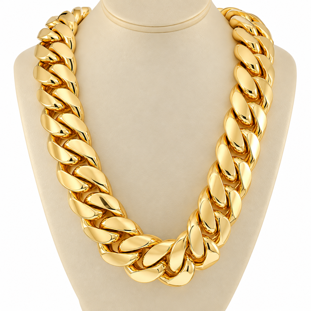 10k Yellow Gold Solid Mens Cuban Link Chain 20 mm