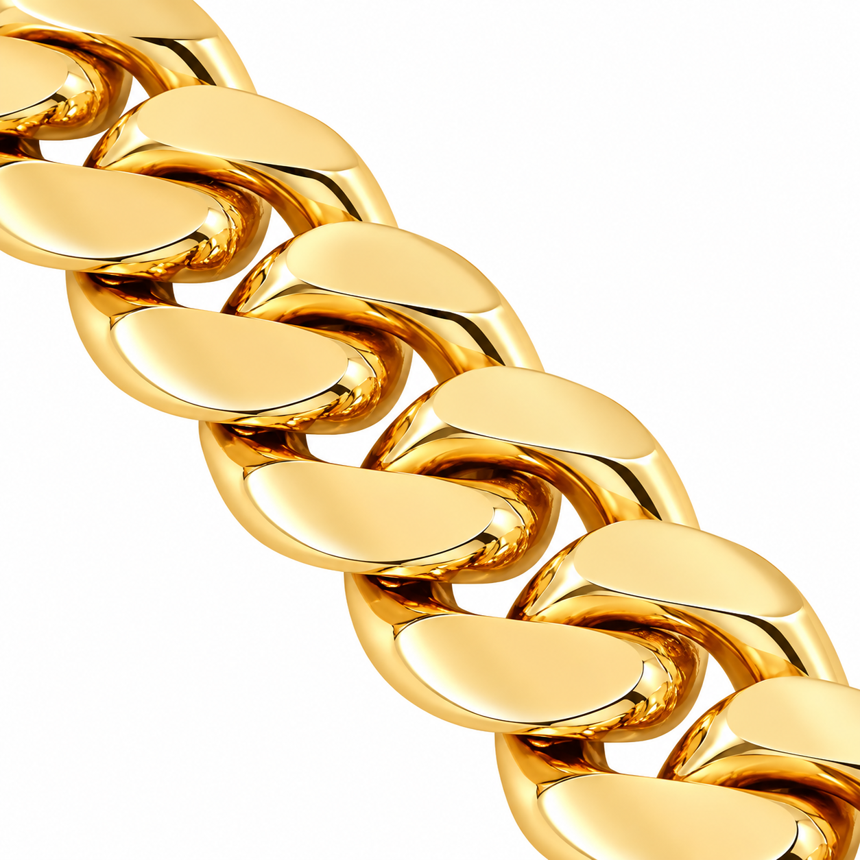 10k Yellow Gold Solid Mens Cuban Link Chain 20 mm
