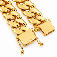 Thumbnail for 10k Yellow Gold Solid Mens Cuban Link Chain 20 mm