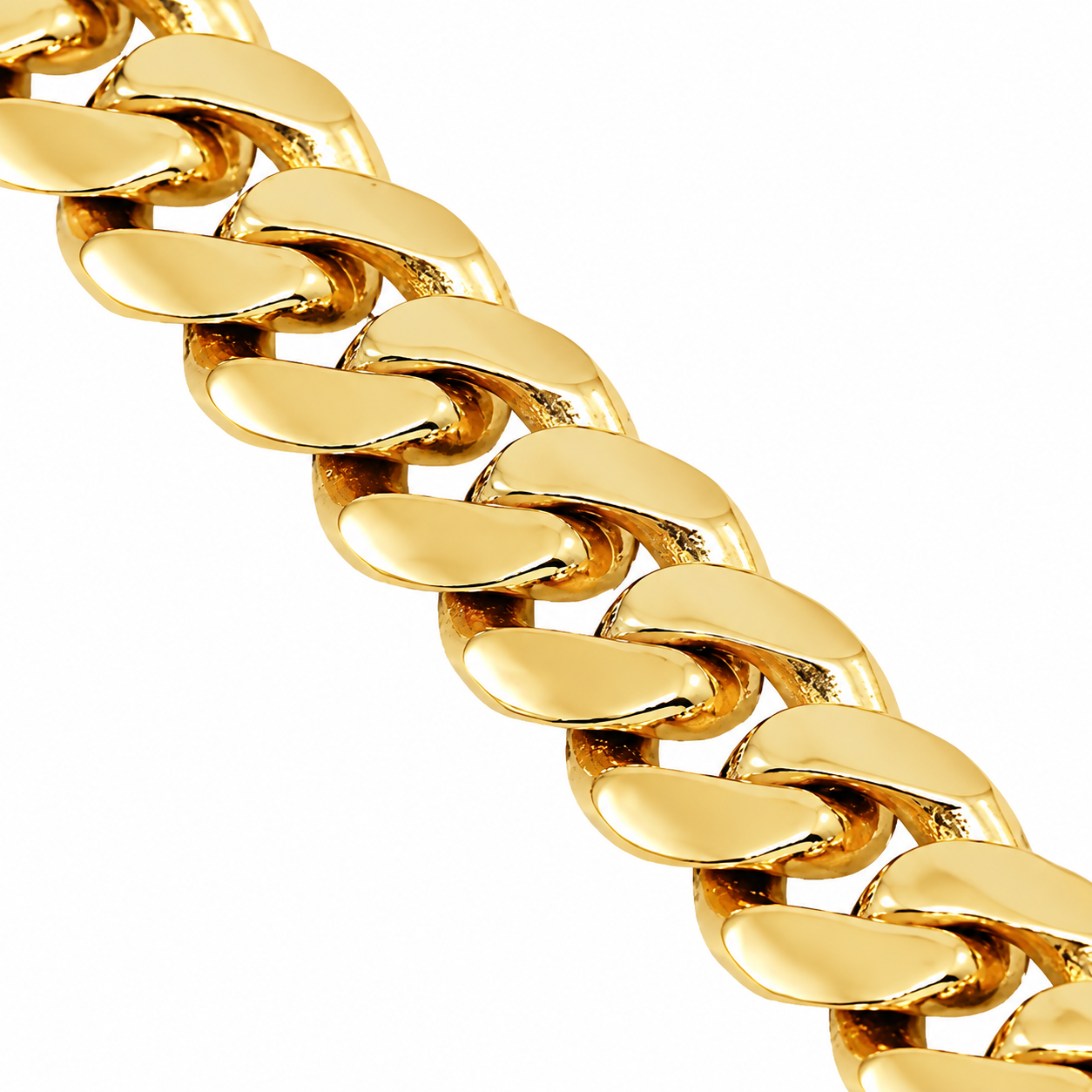 10k Yellow Gold Solid Mens Cuban Link Chain 7 mm