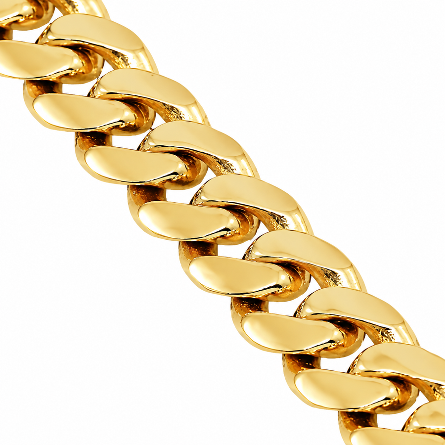 10k Yellow Gold Solid Mens Cuban Link Chain 7 mm