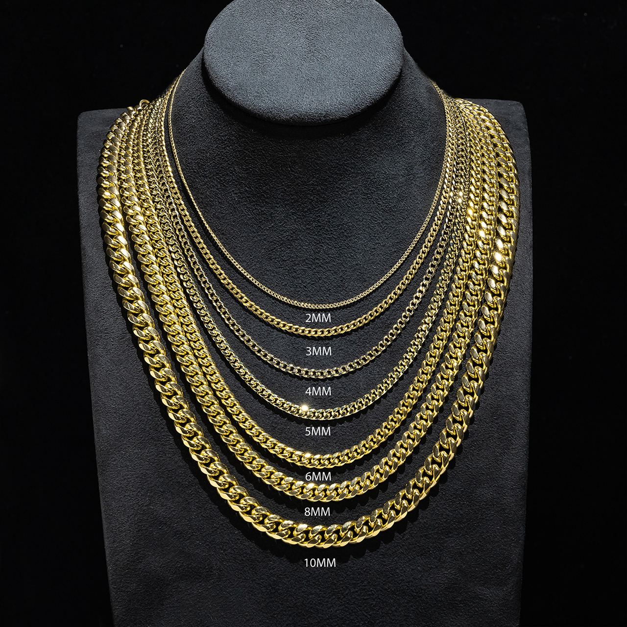 10k Yellow Gold Solid Mens Cuban Link Chain 8 mm