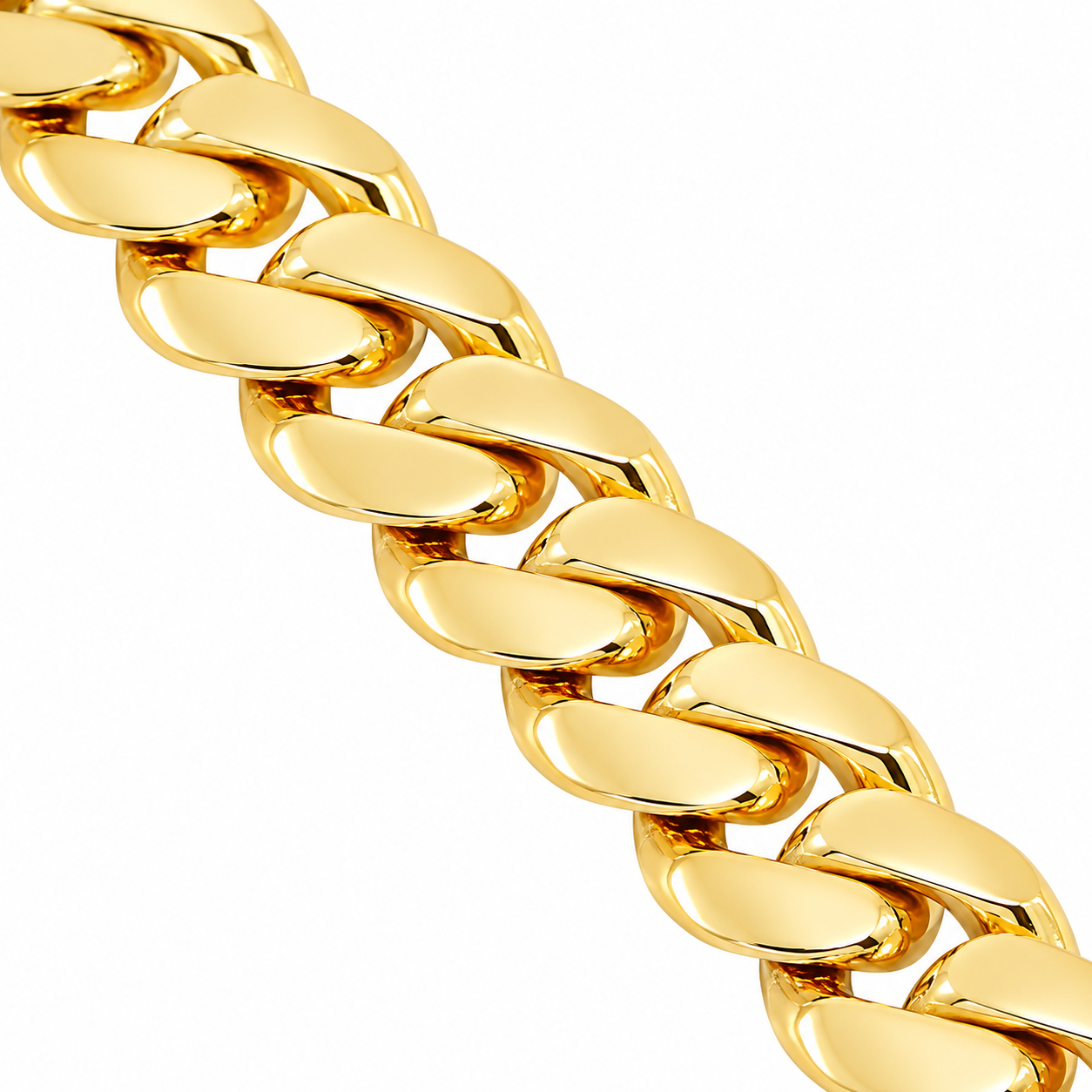 14k Yellow Gold Solid Mens Cuban Link Chain 6 mm