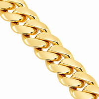 Thumbnail for 14k Yellow Gold Solid Mens Cuban Link Chain 6 mm