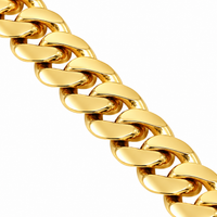 Thumbnail for 18k Yellow Gold Solid Mens Cuban Link Chain 9 mm