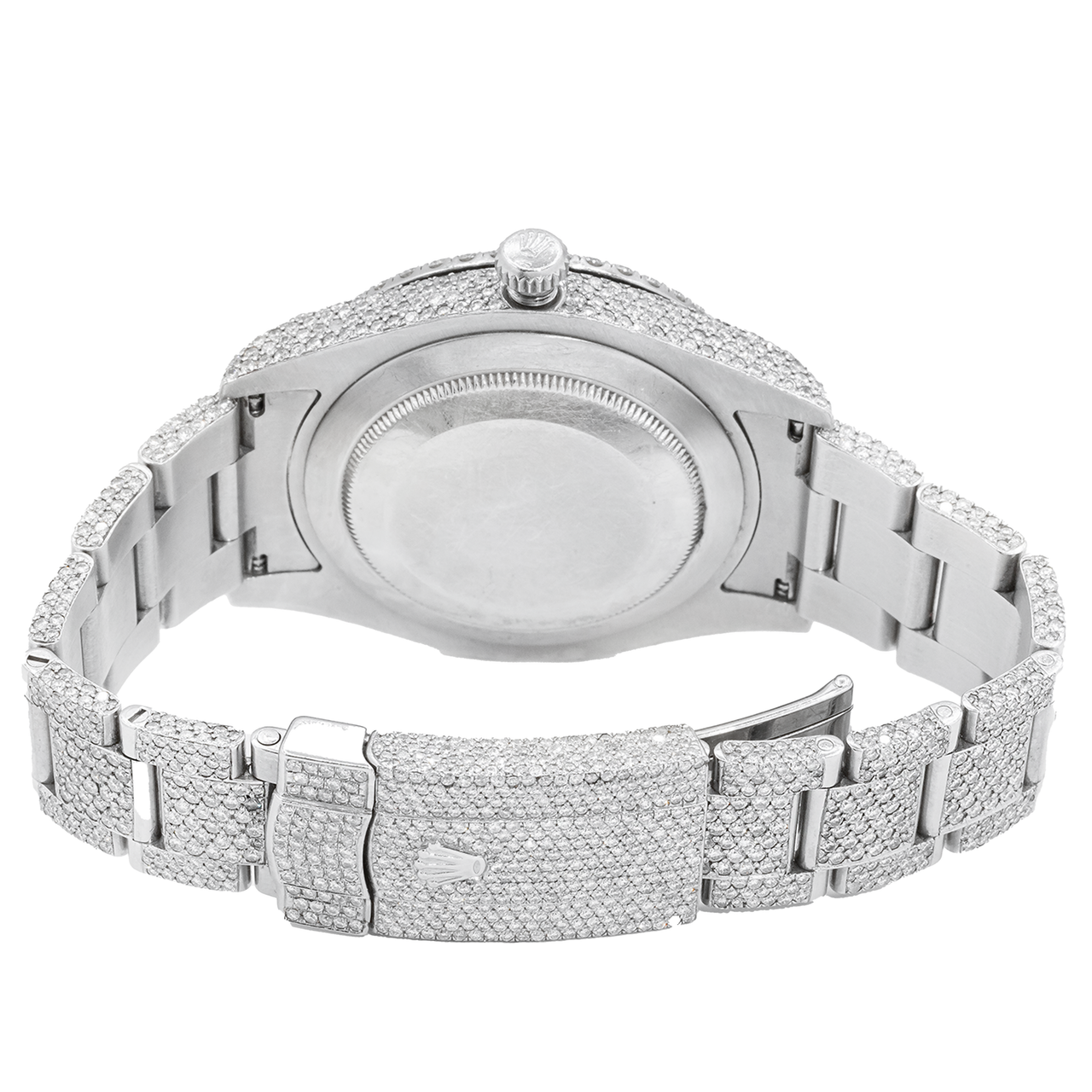Diamond 41mm Rolex Oyster Stainless Steel 22.38 ctw