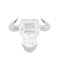 Thumbnail for White 14k White Gold Diamond Bull Pendant